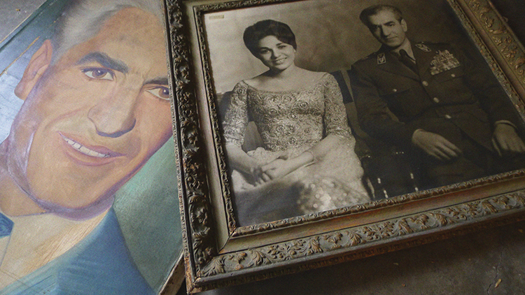 Portrait of Shah Mohammad Reza Pahlavi and Empress Farah found inside the abandoned Iranian Embassy