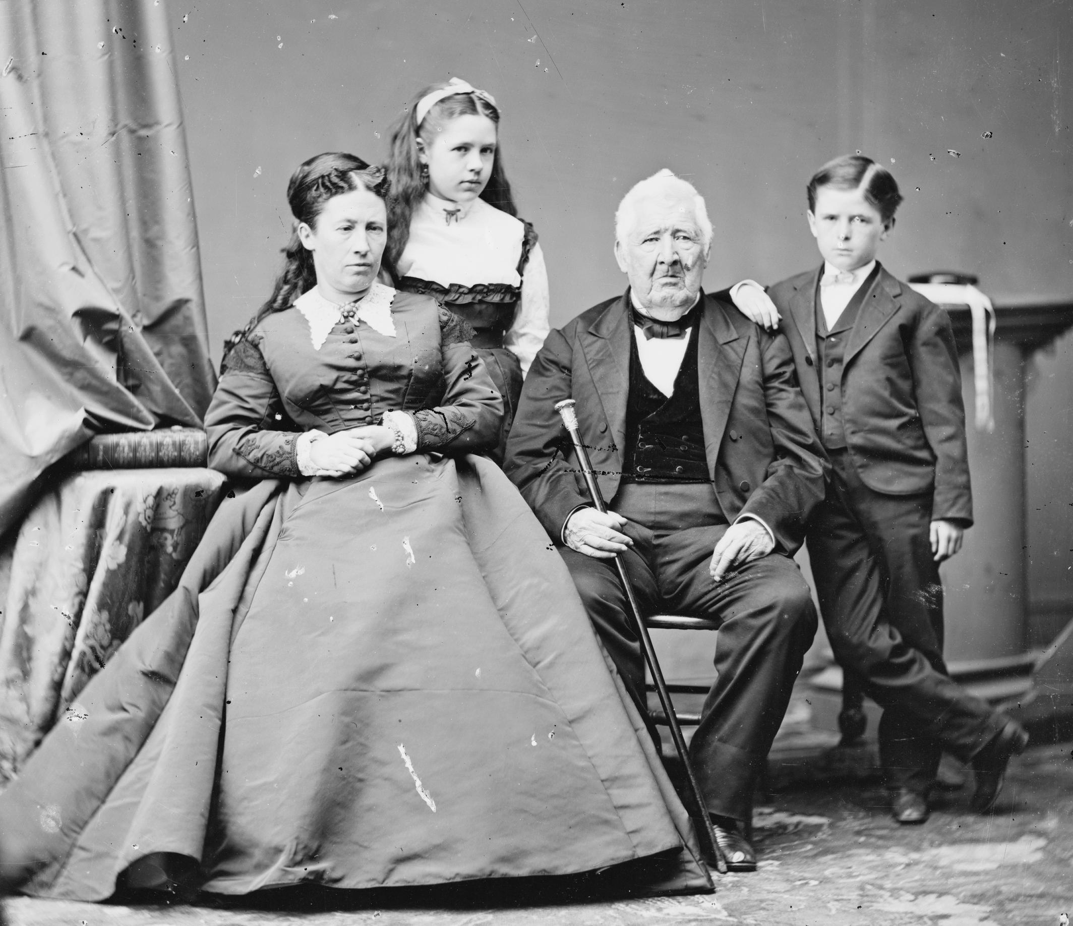 First Lady Julia Grant photographed with her family by Mathew Brady
