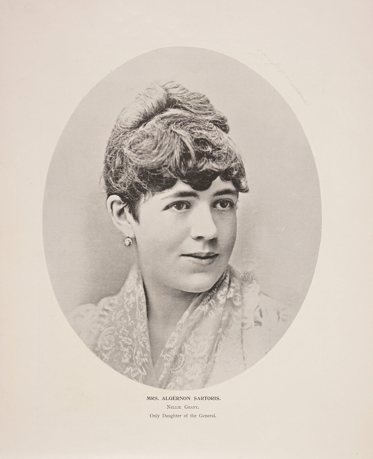 Engraved portrait of Nellie Grant Sartoris published 1894