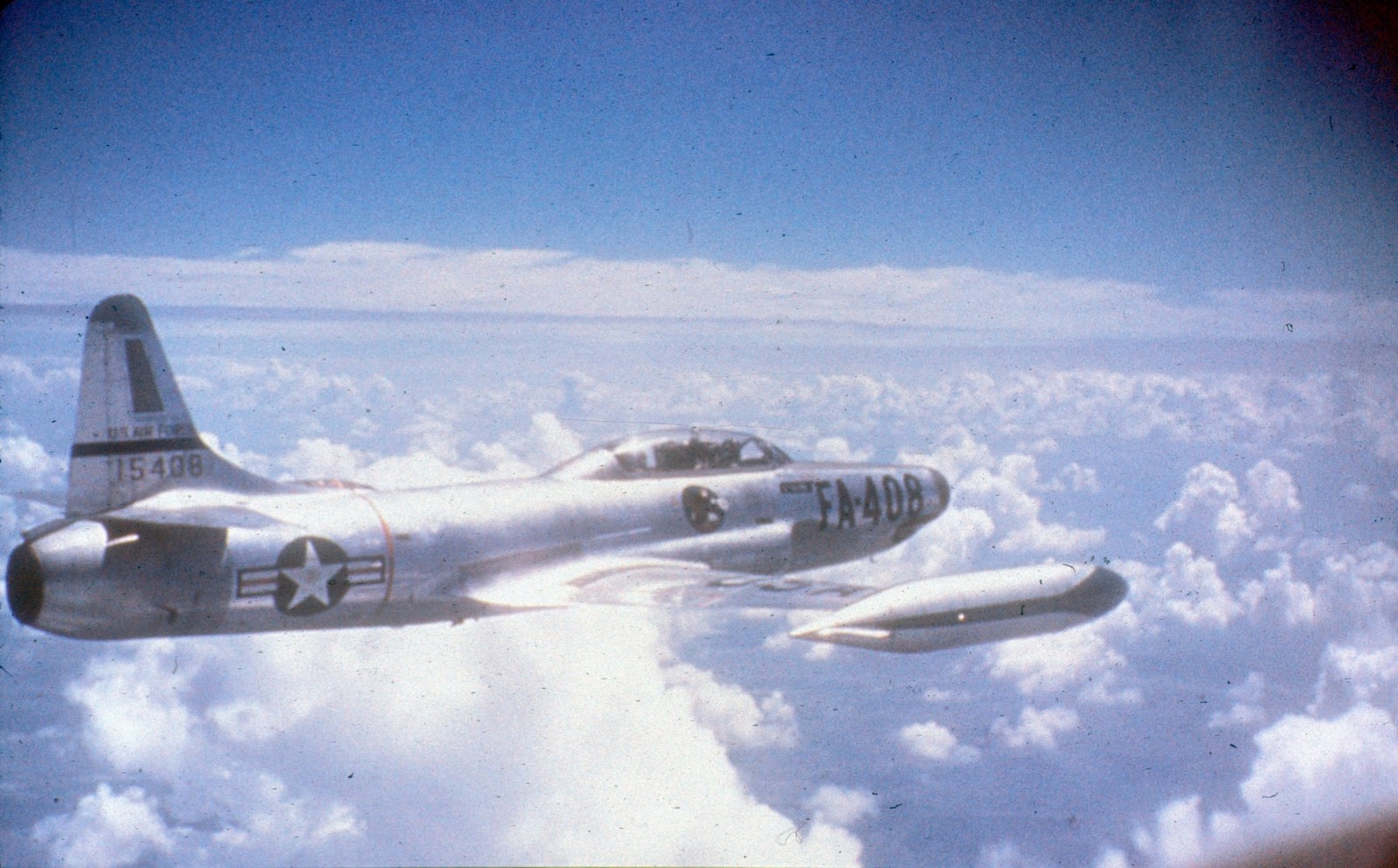U.S. Air Force Lockheed F-94B Starfire jet fighters of the 319th Fighter-Interceptor Squadron, the same type that scrambled from New Castle Air Force Base over Washington in July 1952