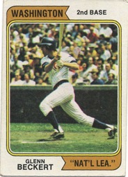 1974 Topps Glenn Beckert Washington Nat'l Lea card #241