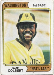 1974 Topps Nate Colbert Washington Nat'l Lea card #125