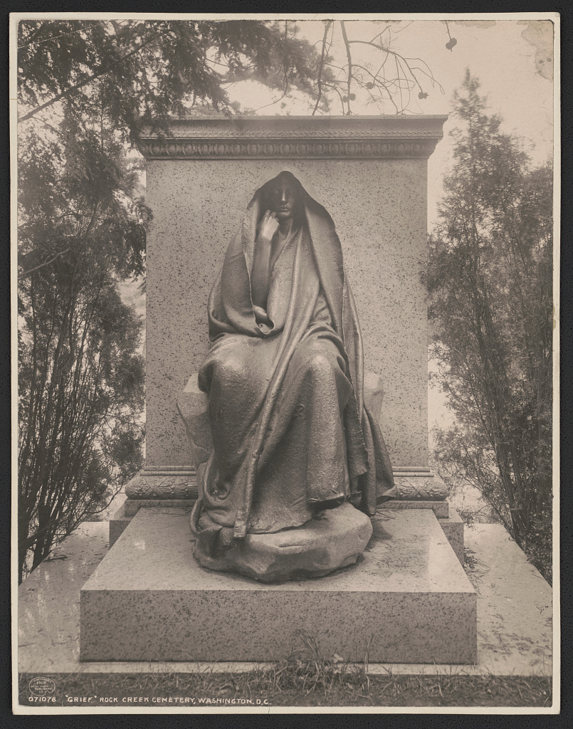 Augustus Saint-Gaudens 1891 Adams Memorial sculpture at Rock Creek Cemetery photographed 1908