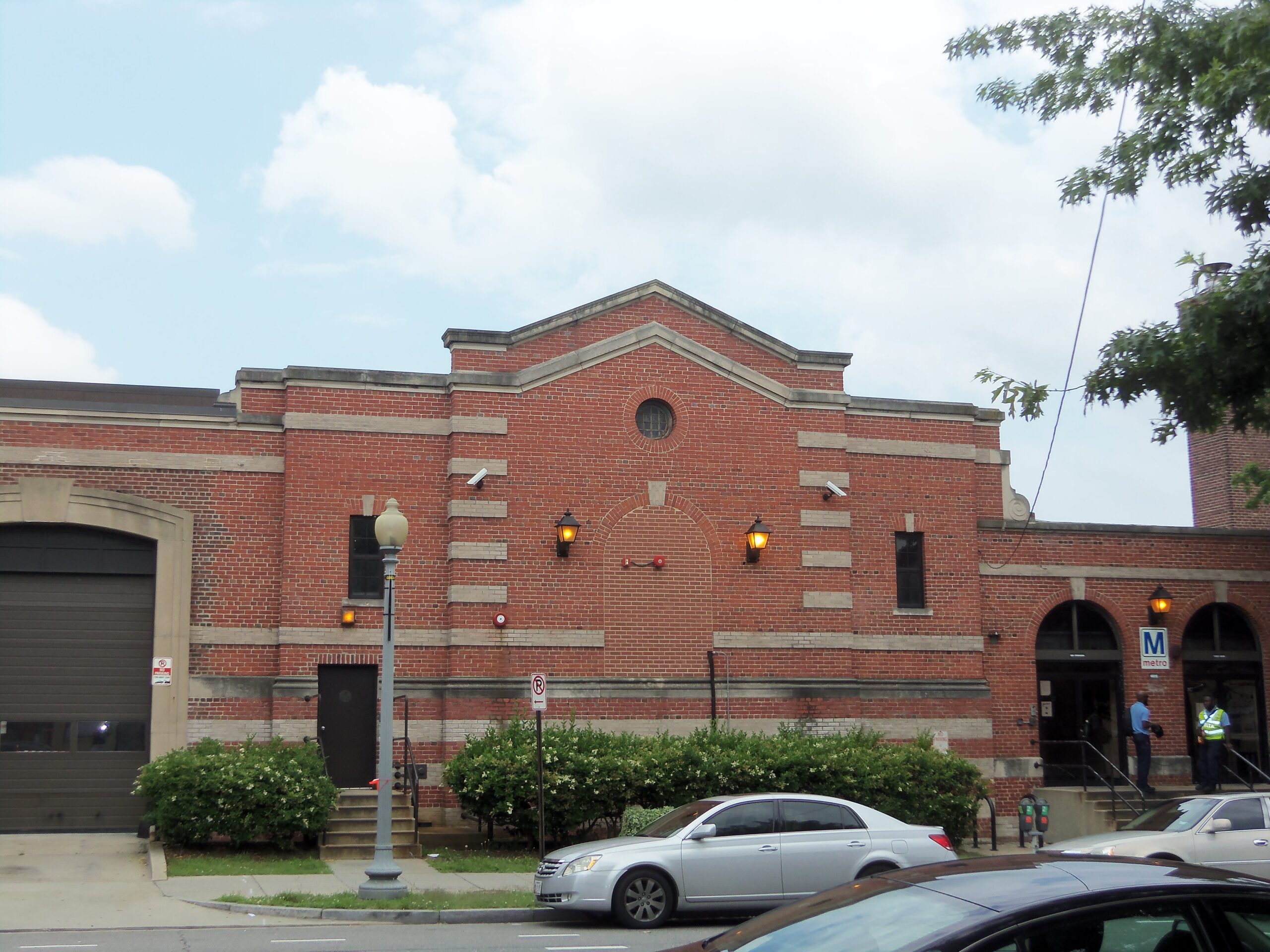 The 14th Street facade of the Capital Traction car barn, now Metro's Northern Bus Garage, in 2013.