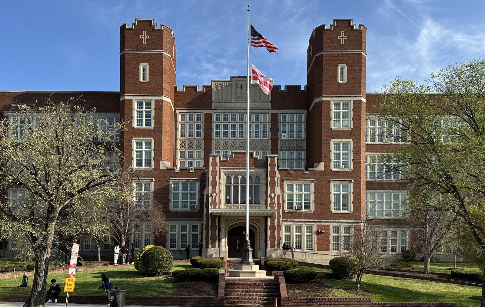 Eastern High School restored Collegiate Gothic facade today