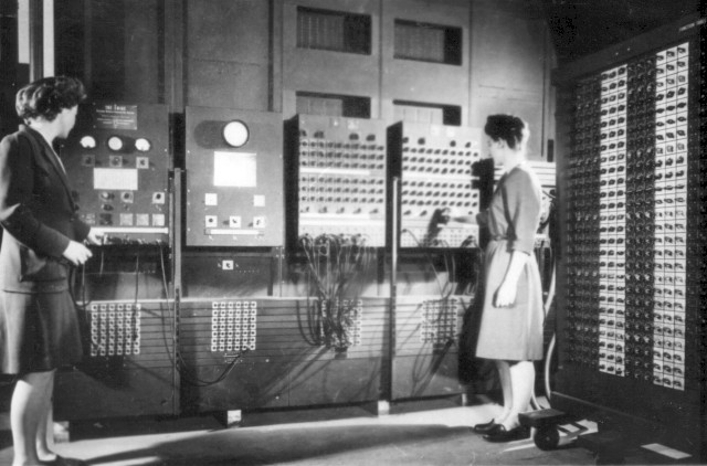 U.S. Army operators working at ENIAC at the University of Pennsylvania, 1946