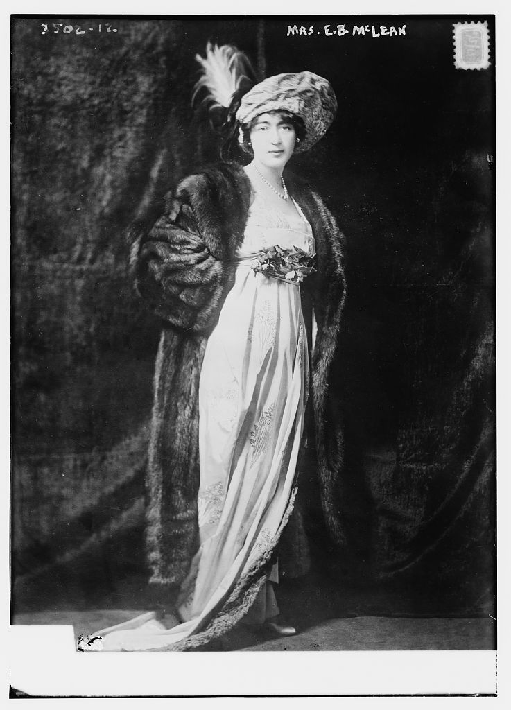 Evalyn Walsh McLean, mistress of Friendship and owner of the Hope Diamond, photographed by Bain News Service around 1910