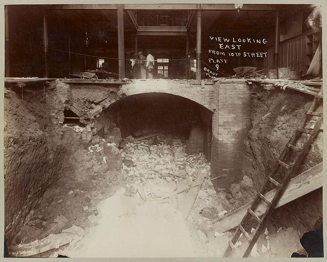 View looking east from 10th Street into the wreckage of the old Ford's Theatre
