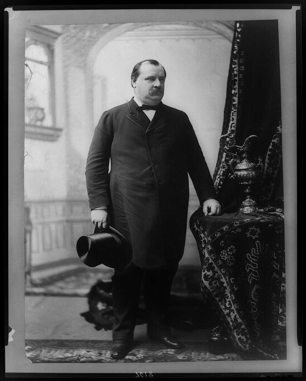 Grover Cleveland, full-length portrait, 1888, the year he lost his reelection bid and sold Oak View