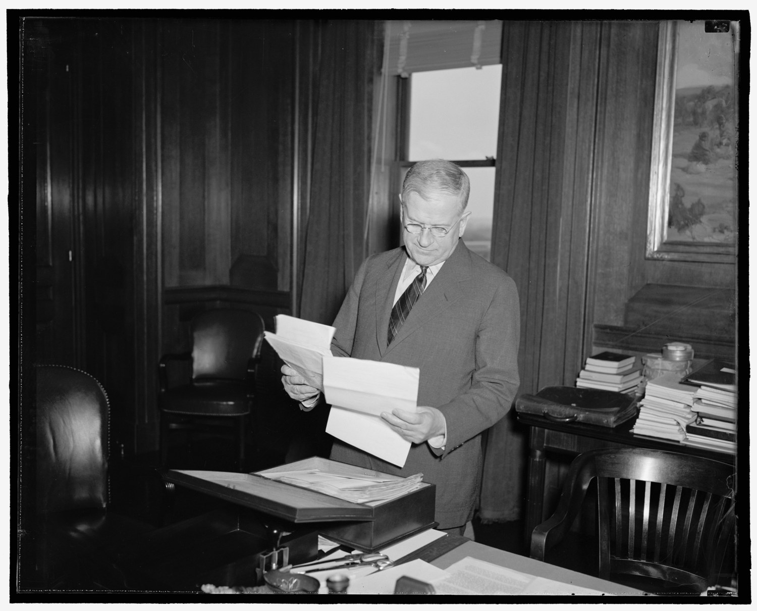 Studio portrait of Secretary of the Interior Harold L. Ickes