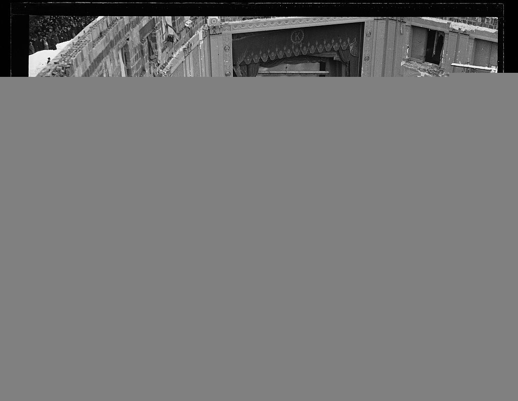 Collapsed roof of the Knickerbocker Theater after the snow storm of January 28, 1922