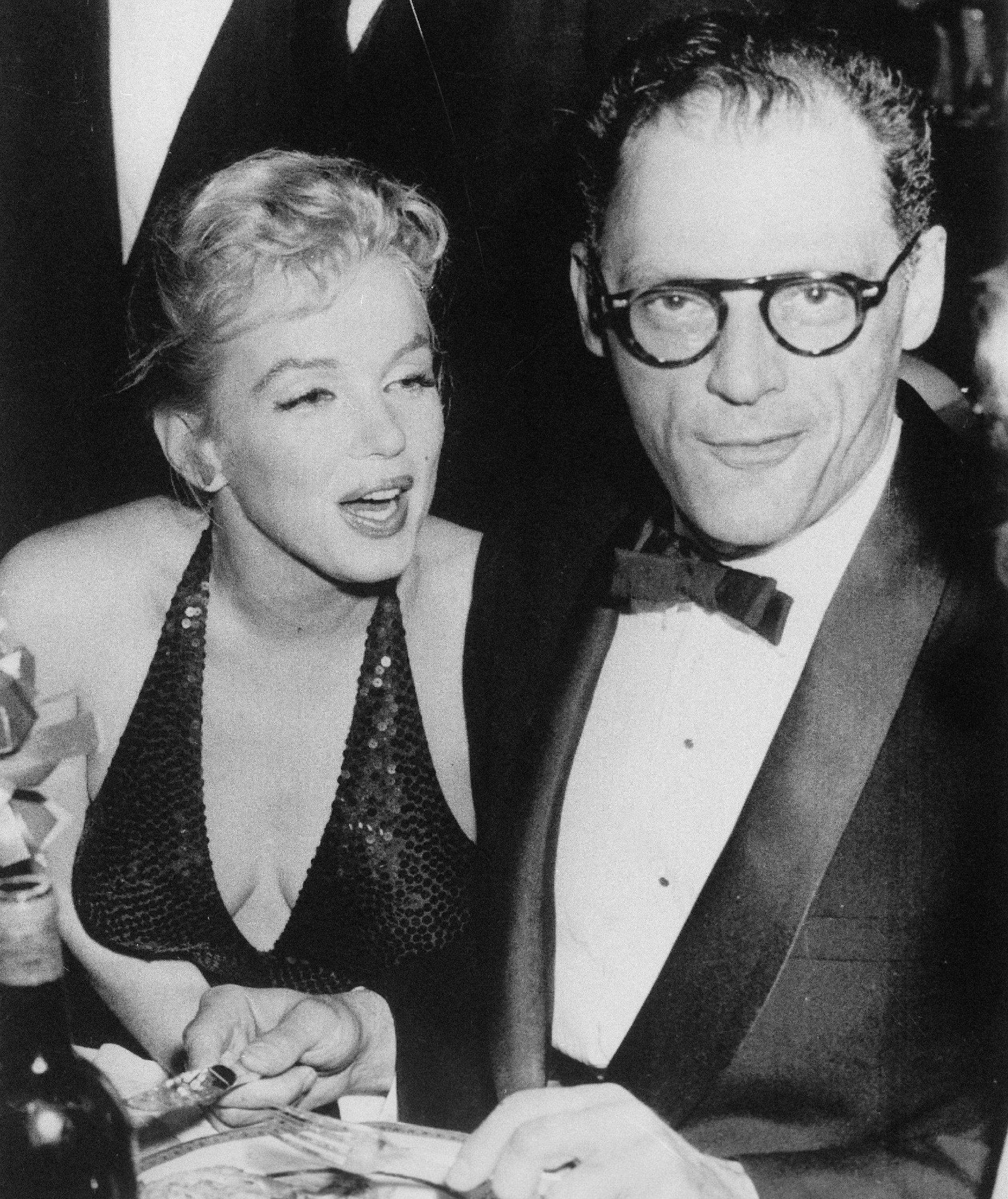 Marilyn Monroe and Arthur Miller at the April in Paris Ball at the Waldorf-Astoria, April 14, 1957, weeks before they came to Washington for Miller's contempt of Congress trial.