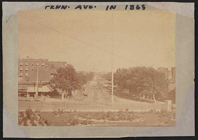 Pennsylvania Avenue, Washington DC, 1865, looking toward the U.S. Capitol, before paving
