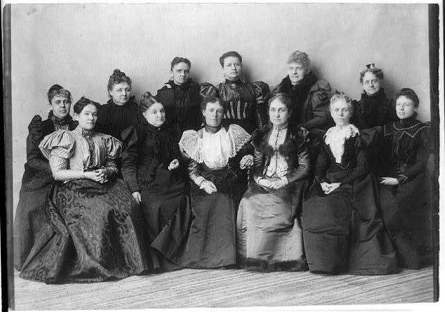 Officers of the National Congress of Mothers, February 7 1897, Washington DC. Phoebe Apperson Hearst third from right, front row.