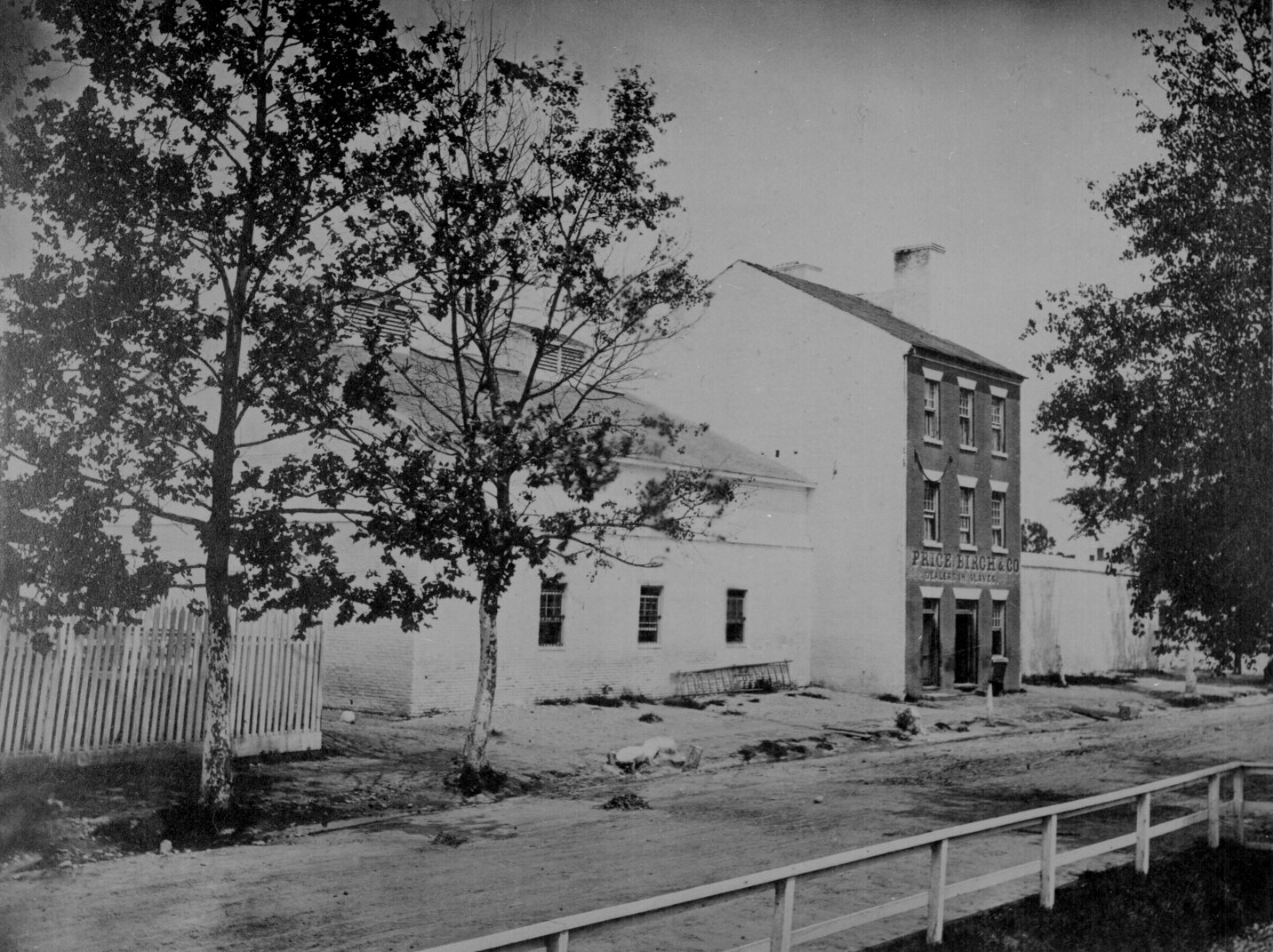 Civil War-era photograph by William R. Pywell of the Price, Birch and Co. slave pen at 1315 Duke Street, Alexandria, taken in August 1863