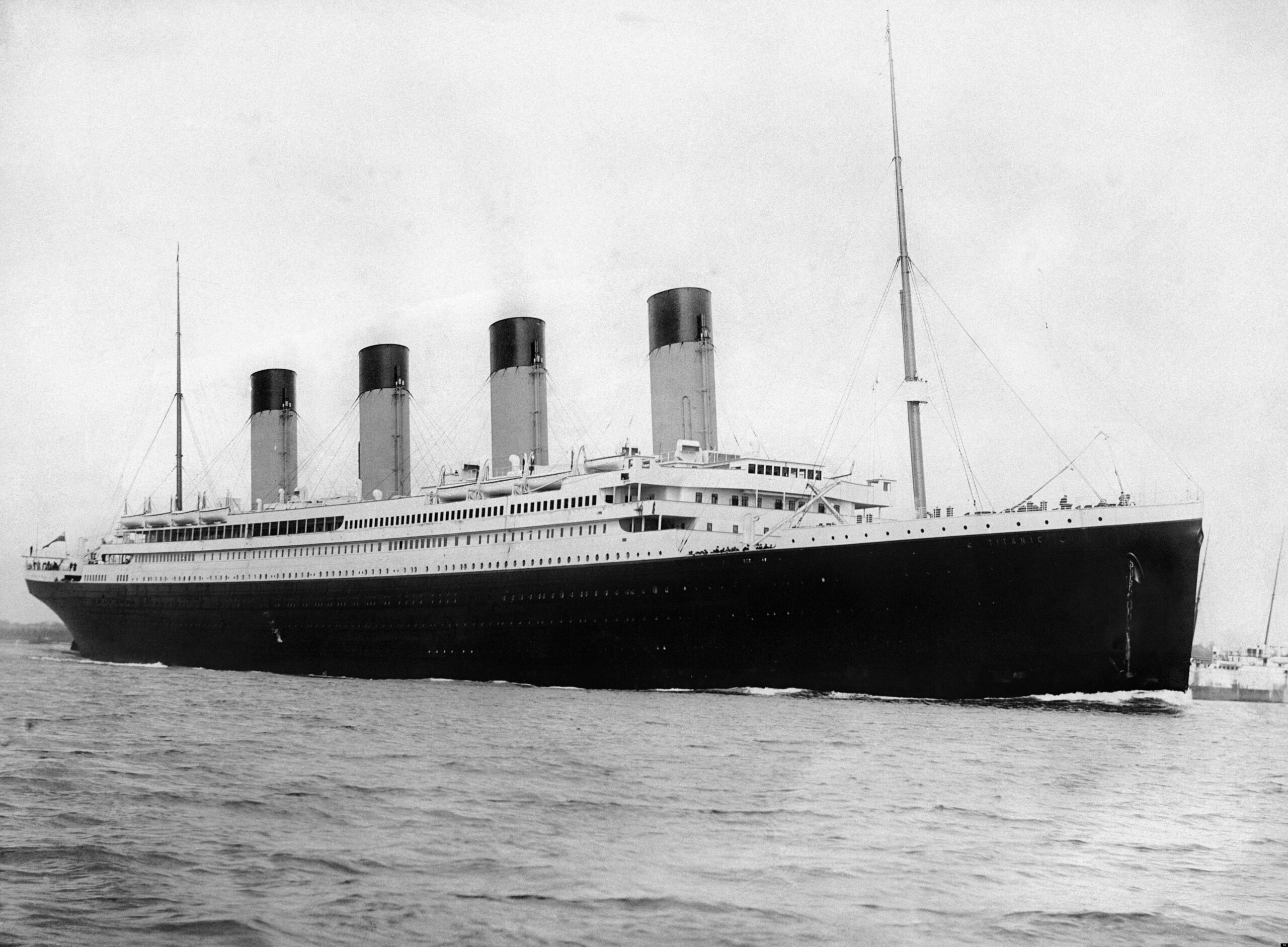 RMS Titanic departing Southampton, April 10, 1912