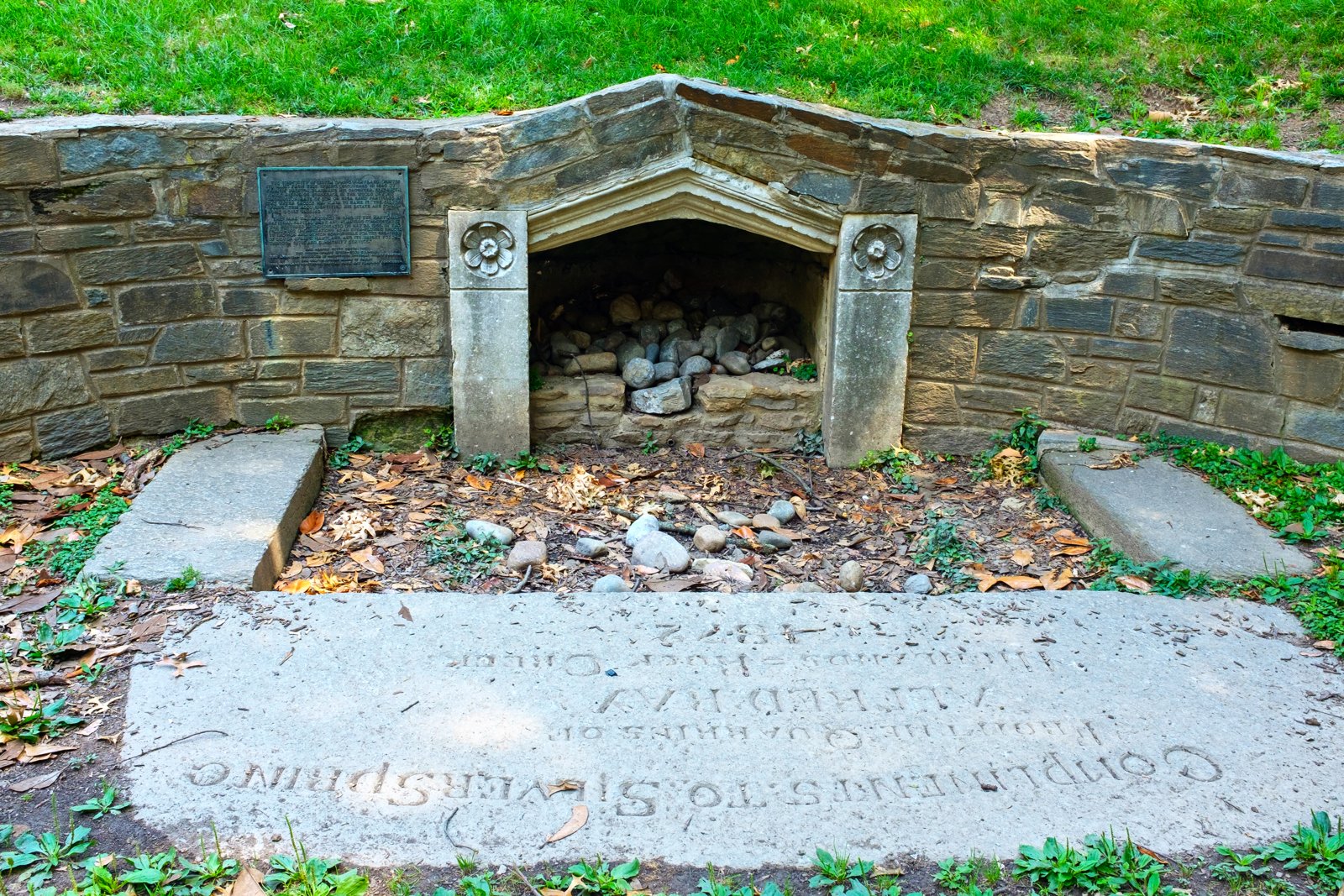 Silver Spring grotto at Acorn Park in downtown Silver Spring, Maryland, photographed in 2021