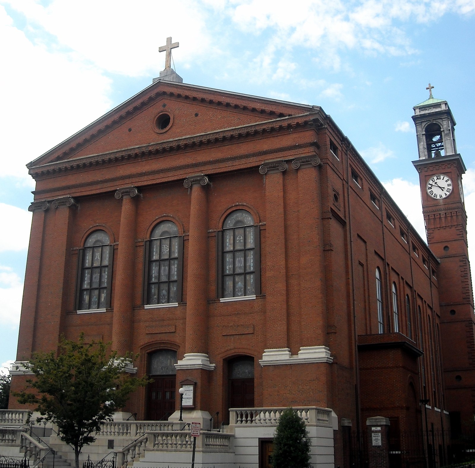 St. Aloysius Church today at 19 I Street NW, a brick Renaissance Revival church in NoMa