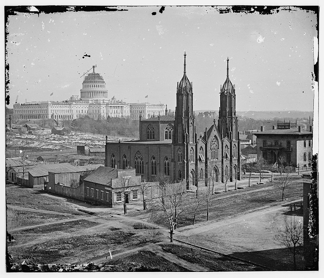 Trinity Episcopal Church at 3rd and C Streets NW, Washington DC, photographed circa 1862
