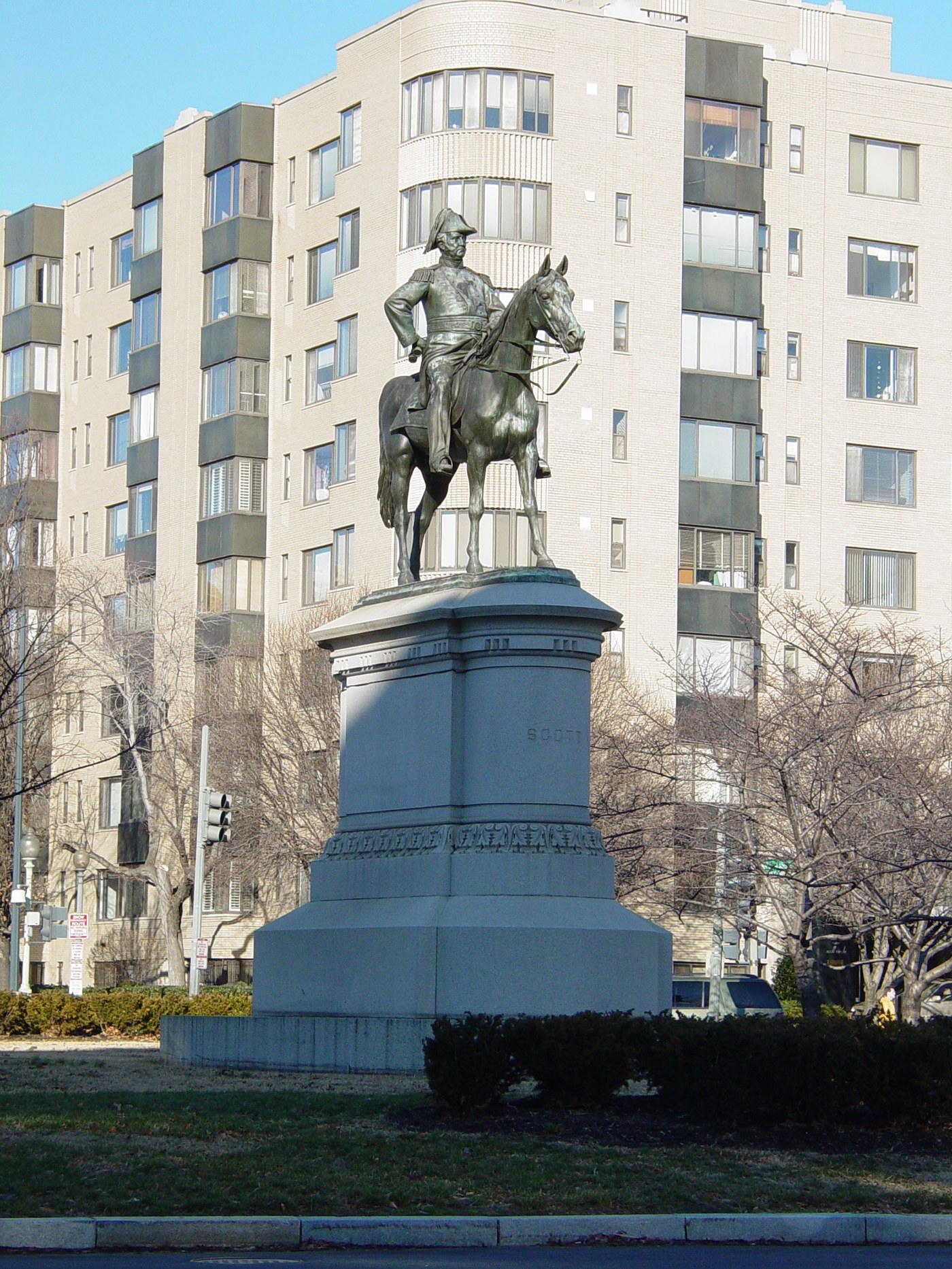 Bronze equestrian statue of Winfield Scott at Scott Circle in Washington