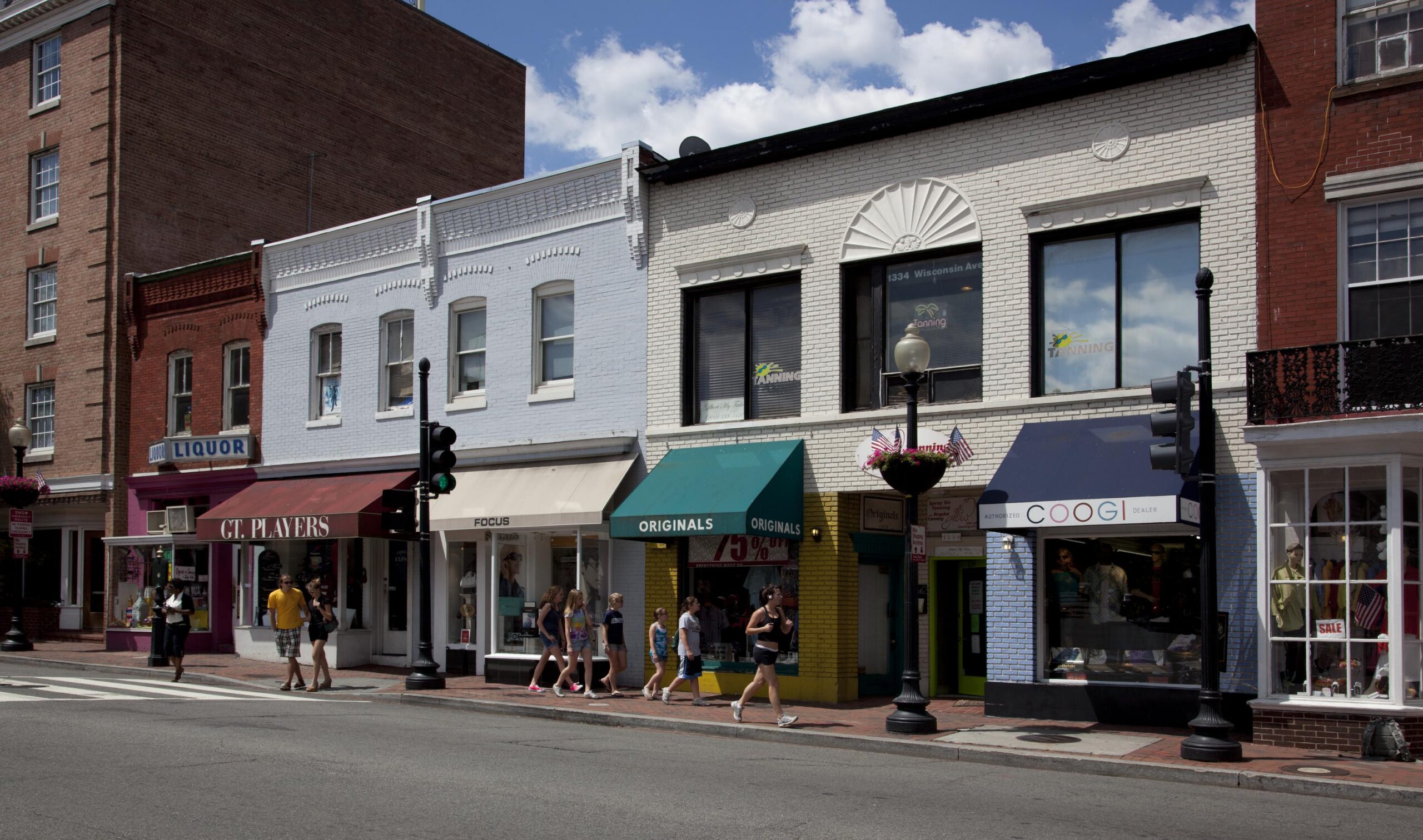 Historic buildings along Wisconsin Avenue NW in Georgetown.