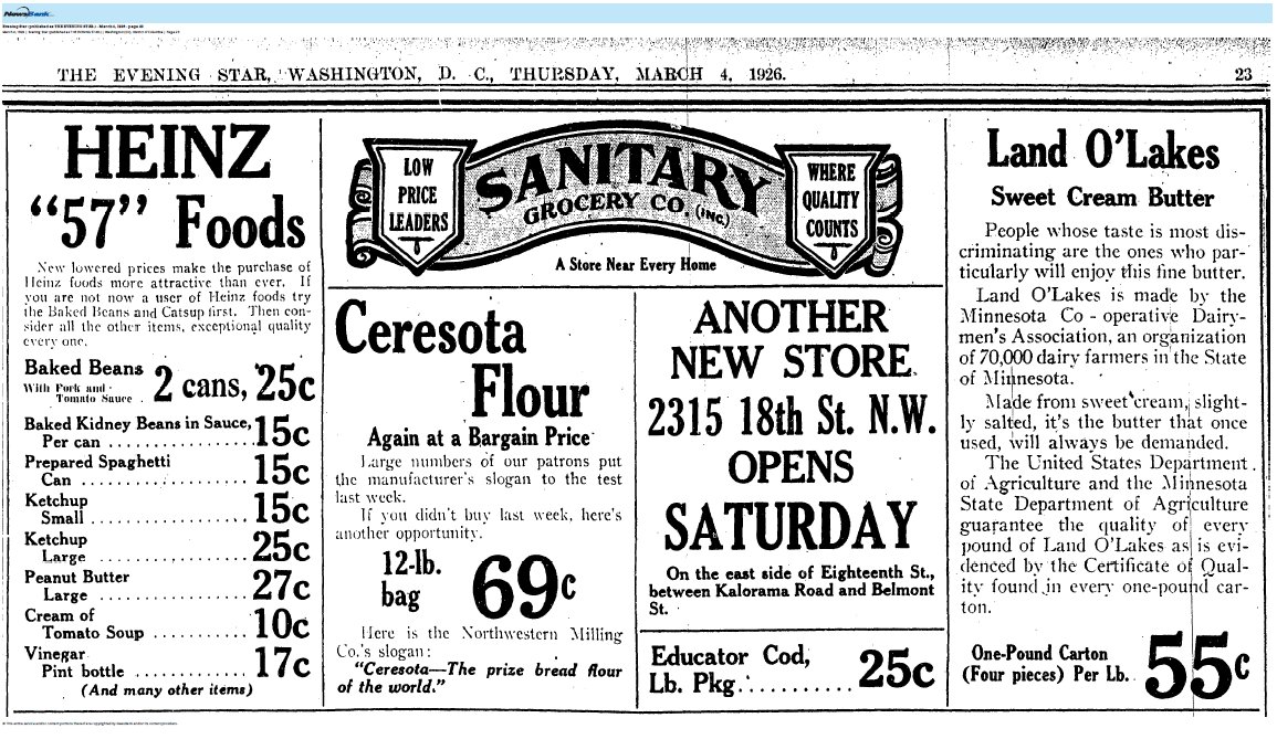 Grocery store at 2315 18th Street NW that later became Dans Cafe