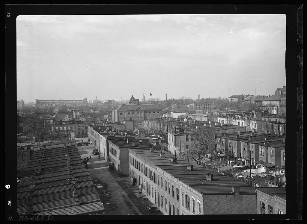 Alley dwellings in Northwest DC, photographed by Carl Mydans in 1935.
