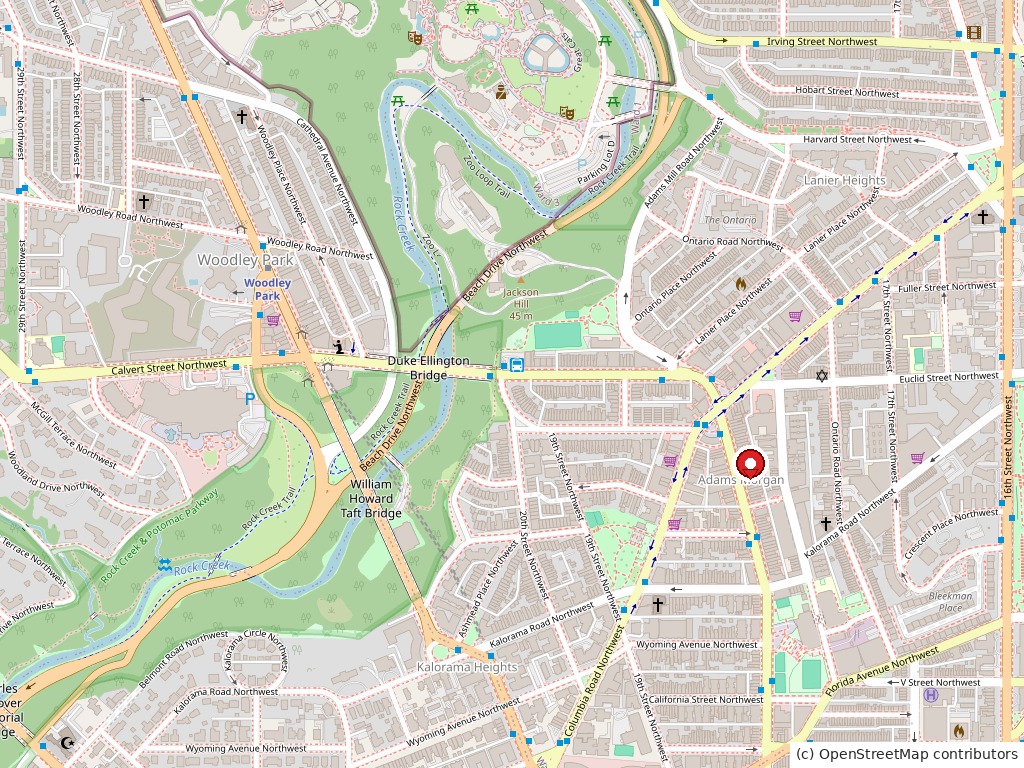 Map of 2315 18th Street NW Dans Cafe location in Adams Morgan Washington DC