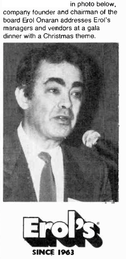 Erol Onaran addressing managers and vendors at the 1989 Erol's Video Club annual meeting