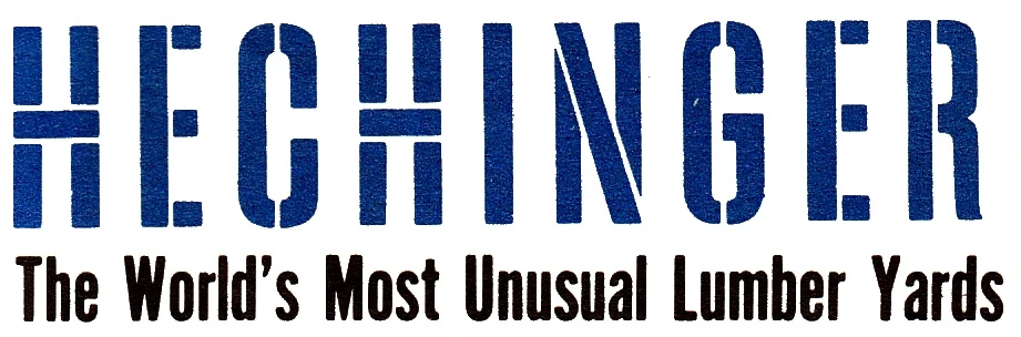 Hechinger logo with the slogan The World's Most Unusual Lumber Yard, adopted in 1959, designed by Brownjohn Chermayeff and Geismar