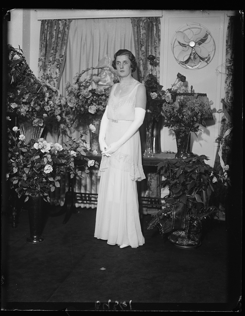 Helen Lee Eames Doherty photographed during her December 26, 1930 Washington debut at the Mayflower Hotel