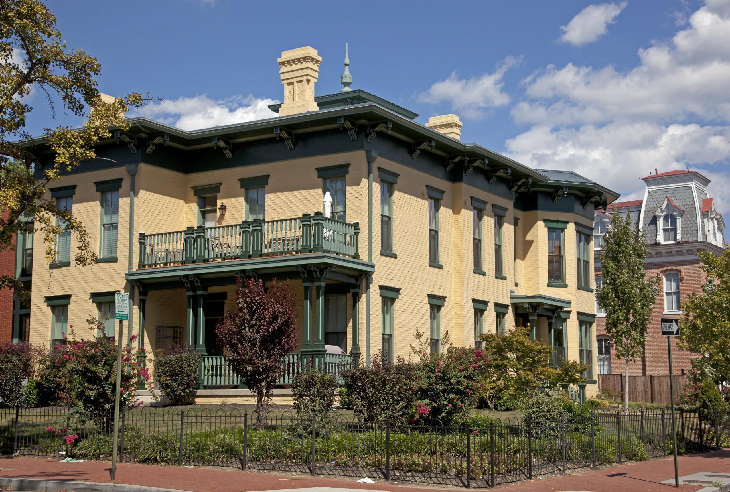 Historic Victorian architecture in LeDroit Park, painted row houses