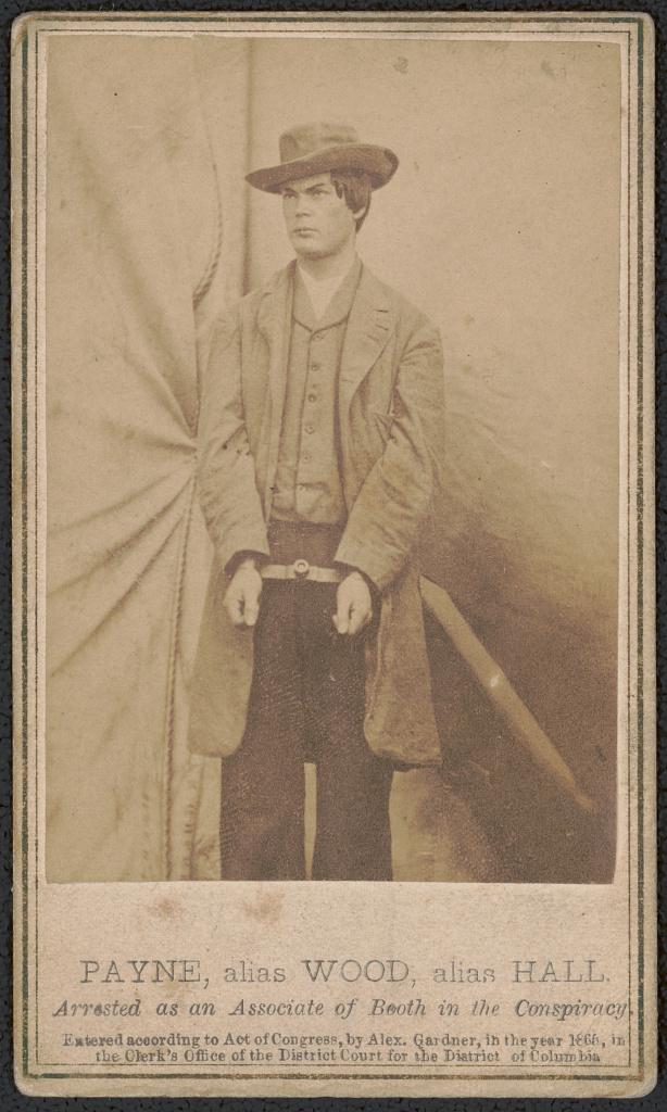 Alexander Gardner carte-de-visite of Lewis Powell, labeled Payne alias Wood alias Hall, Arrested as an associate of Booth in the conspiracy
