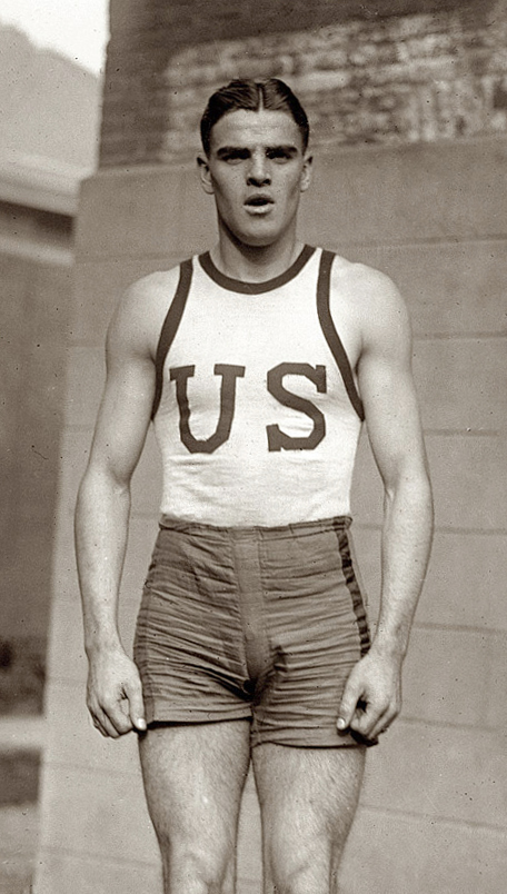 Robert LeGendre in a US team singlet, 1919