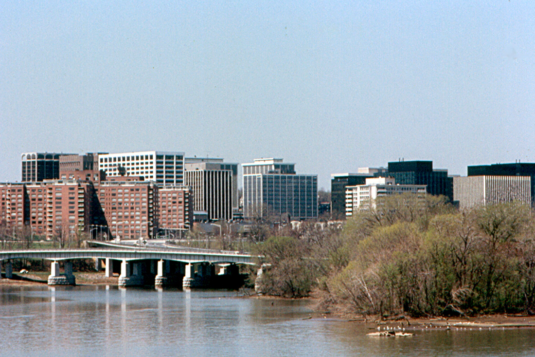 Rosslyn, Virginia seen from Arlington Memorial Bridge in 1969