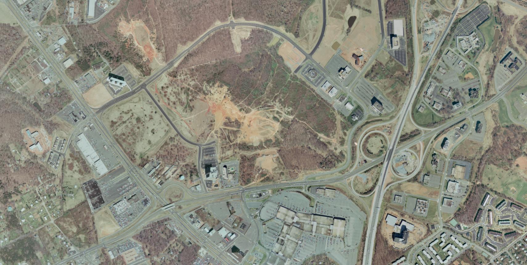 Rotonda McLean 1976 aerial site clearing construction