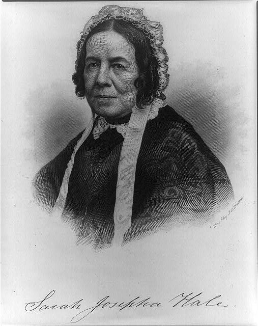 Sarah Josepha Hale, magazine editor of Godey's Lady's Book and Thanksgiving advocate, 1881 print