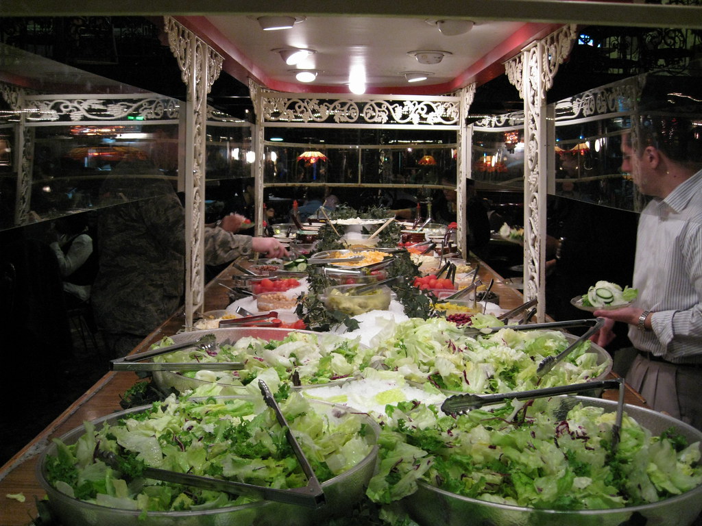 Steamboat-shaped salad bar at Tom Sarris Orleans House, January 2008