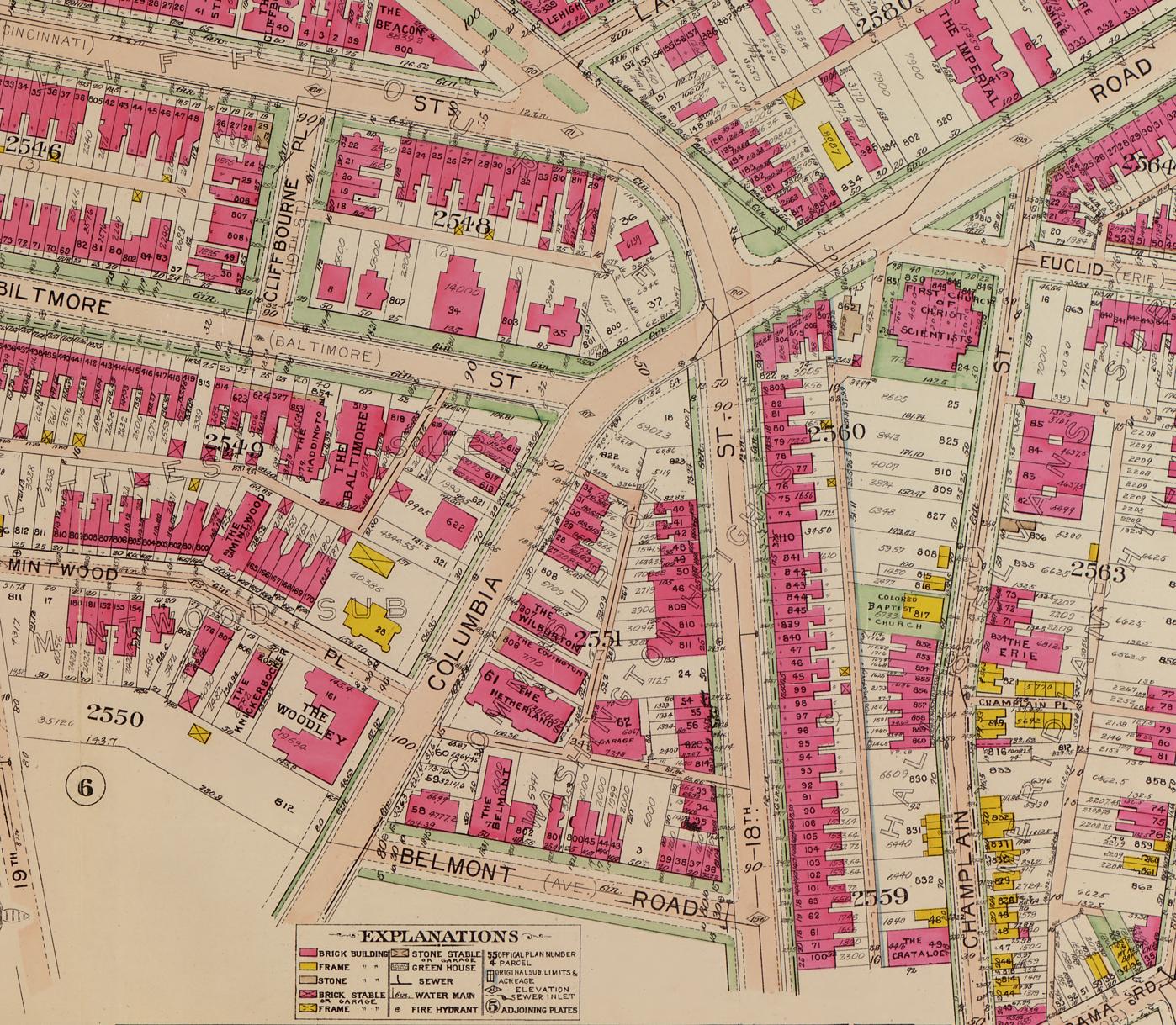 The 2400 block of 18th Street NW, on the east frontage of block 2551, between Belmont Road to the south and Columbia Roa