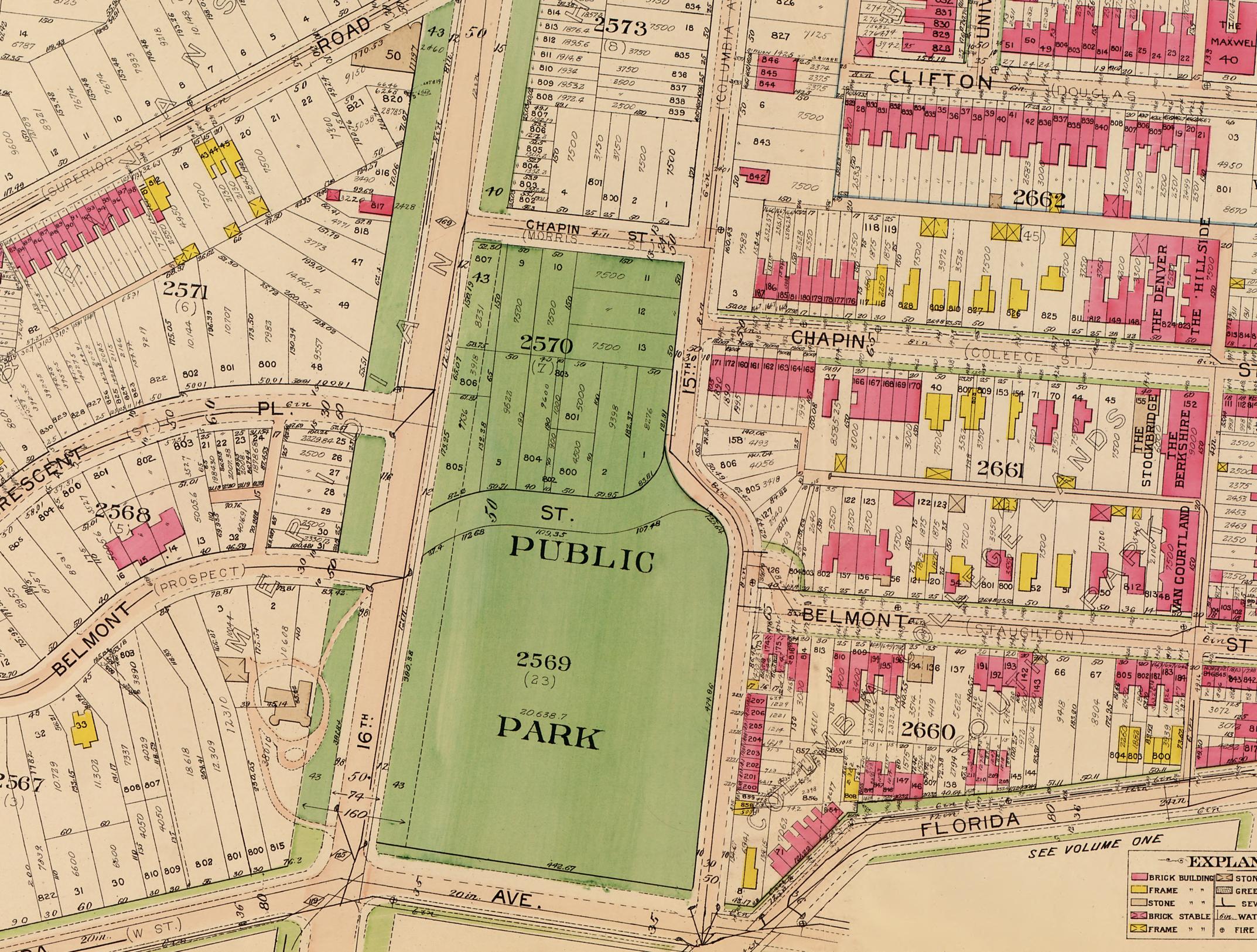 G.W. Baist Real Estate Atlas plate showing the 2400 block of 16th Street NW, 1915