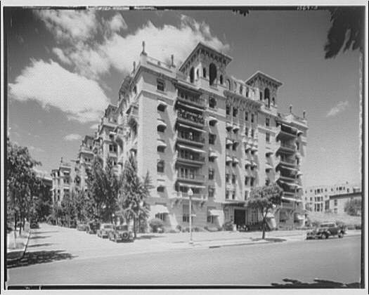 Meridian Mansions in the 1920s, seen from 16th and Chapin Streets NW