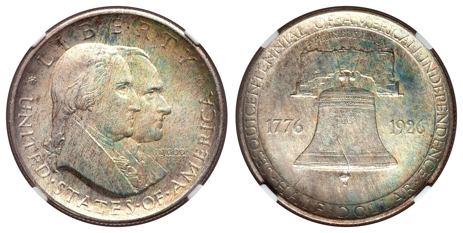 The 1926 Sesquicentennial half dollar showing Washington and Coolidge on the obverse and Independence Hall on the reverse
