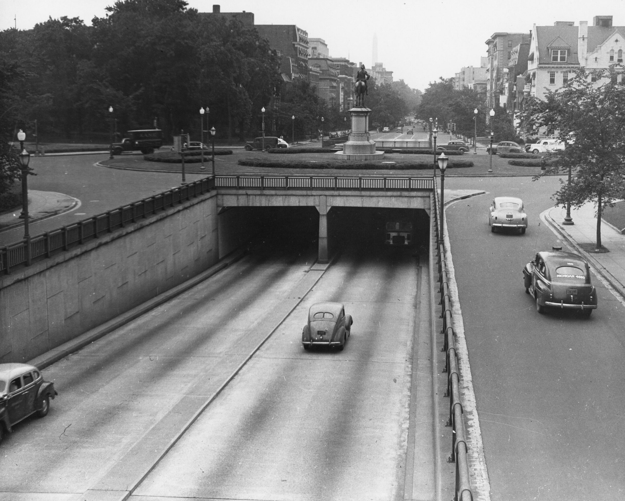 16th Street underpass construction at Scott Circle, 1941