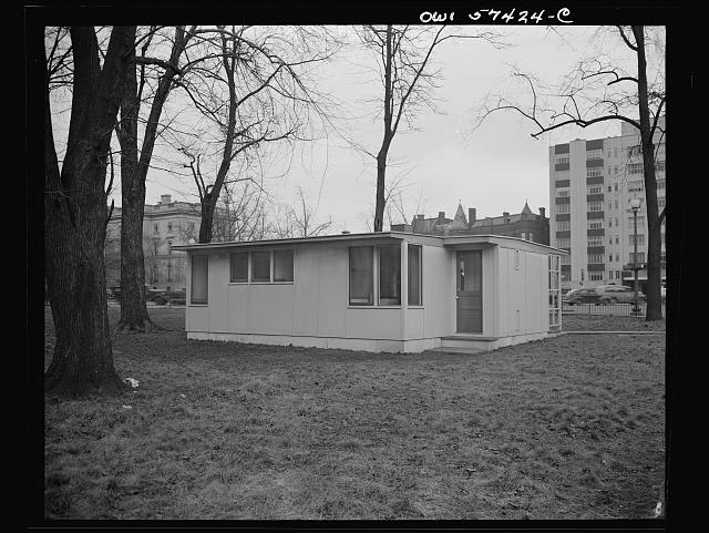 Prefabricated Houses for Britain model house erected at Scott Circle, November 1940