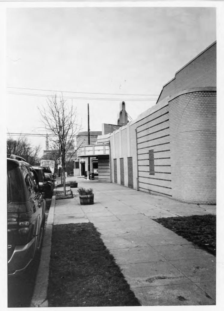 Looking east along Newton Street NE toward the Zink marquee and ziggurat sign
