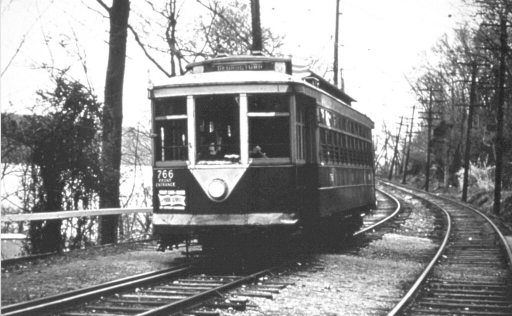 Streetcar 766 on the Glen Echo line