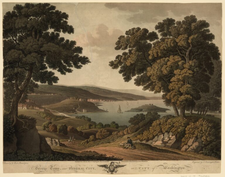 1801 view of Georgetown and the new Federal City of Washington on the Potomac