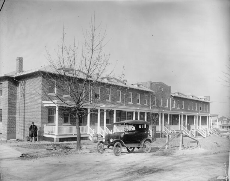 A row of houses in Anacostia in the early 20th century