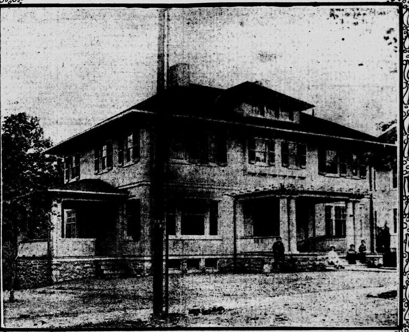 The new Peet residence at 3314 Newark Street, a stucco house with a hipped roof and dormer, Evening Star, August 29, 1908