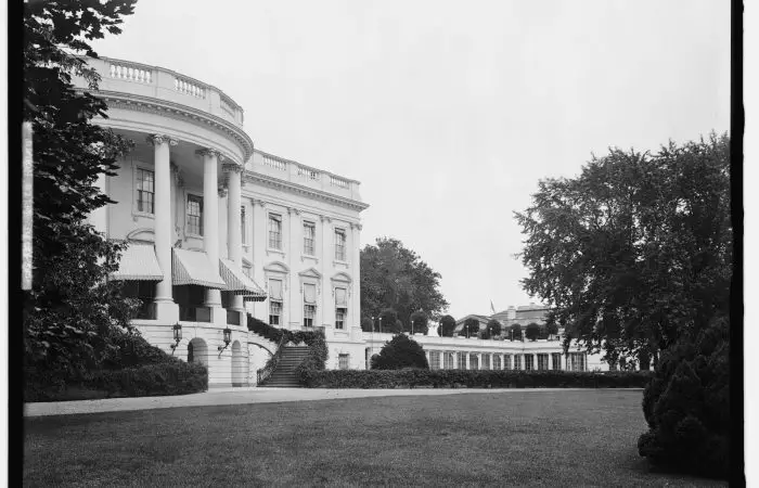 The White House East Wing as viewed from the south